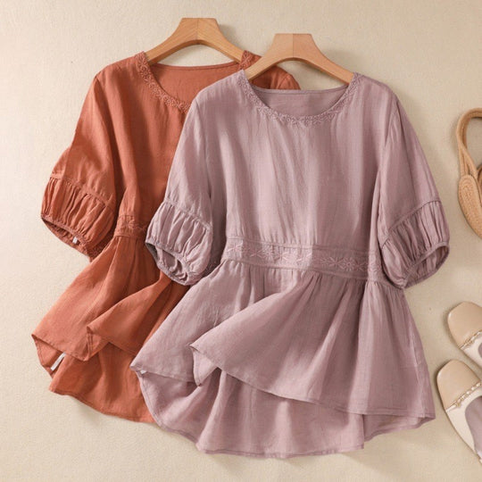 Laurienne™ | Embroidered Flared Blouse