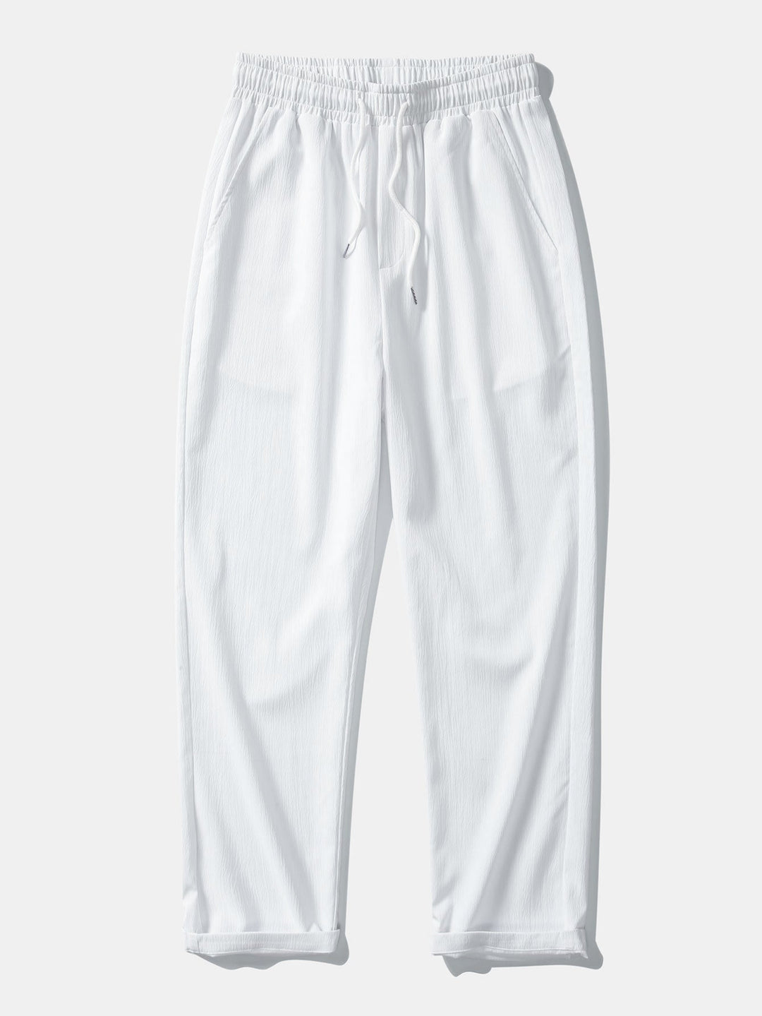 Wrinkle texture red Straight leg pants