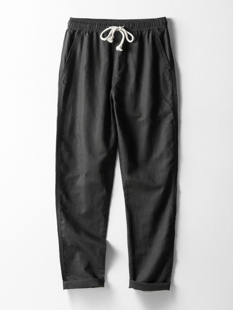 Linen rayon blend button up shirt and straight leg linen pants