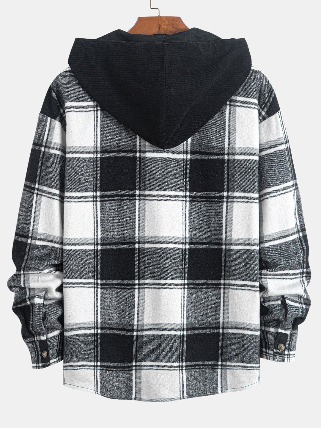 Laurent™ - Plaid corduroy hooded shirt