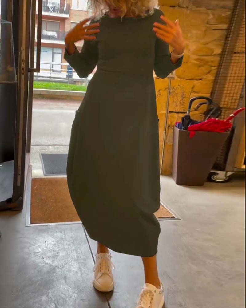 Elena™ Casual Plain Dress