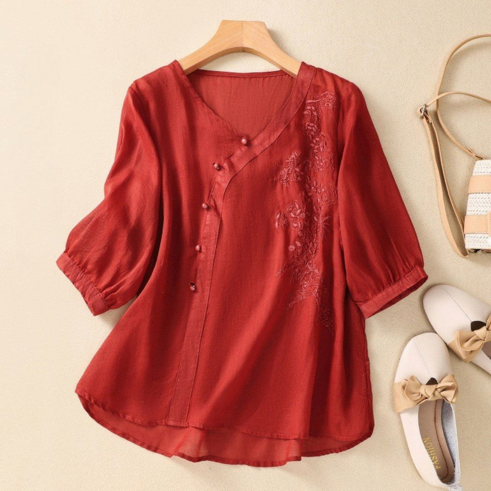 Laurienne™ | Asymmetrical Button Tunic