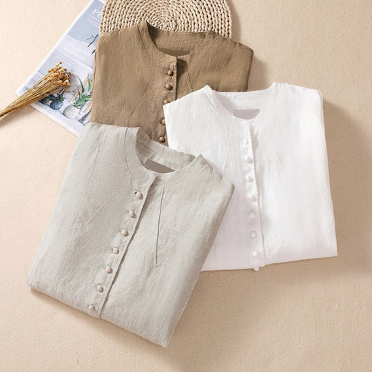 Laurienne™ | Linen Buttoned Jacket
