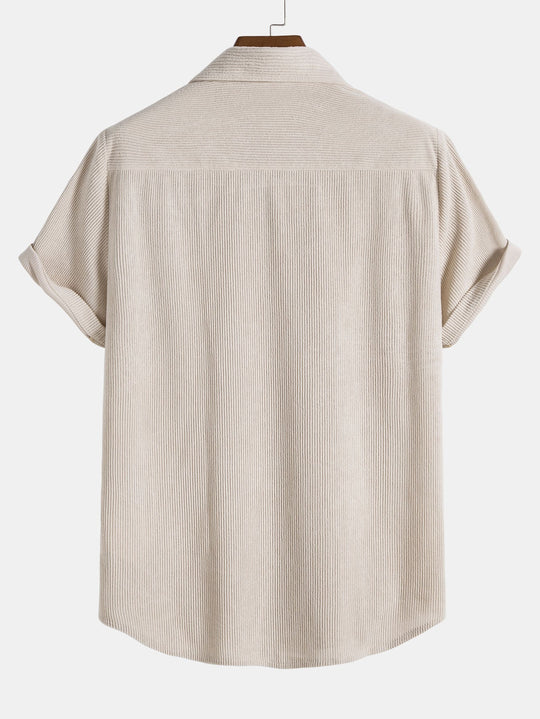 Short Sleeve Corduroy Button Up Shirt & Shorts