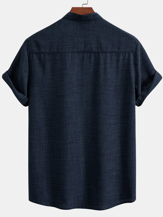 Short sleeve Slight brownd collar shirt