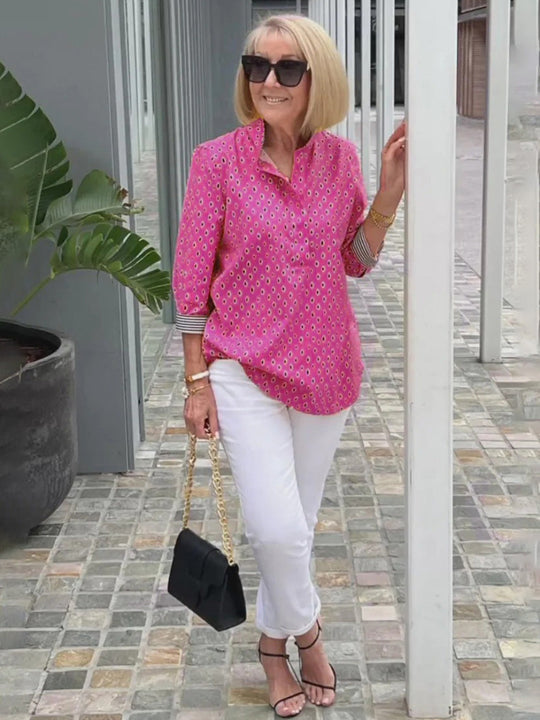 Marika™ Elegant Cotton Linen Shirt
