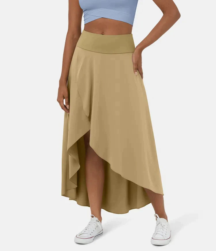 Amara™ Midi Skirt with High Waist and Low Ruffle