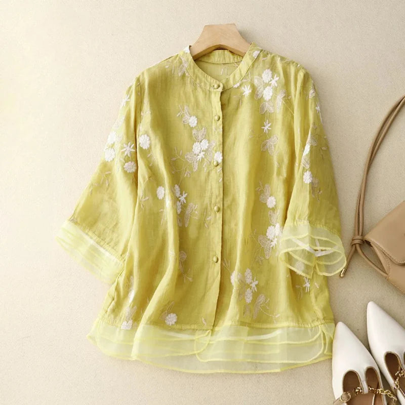 Laurienne™ | Elegance Embroidered Blouse