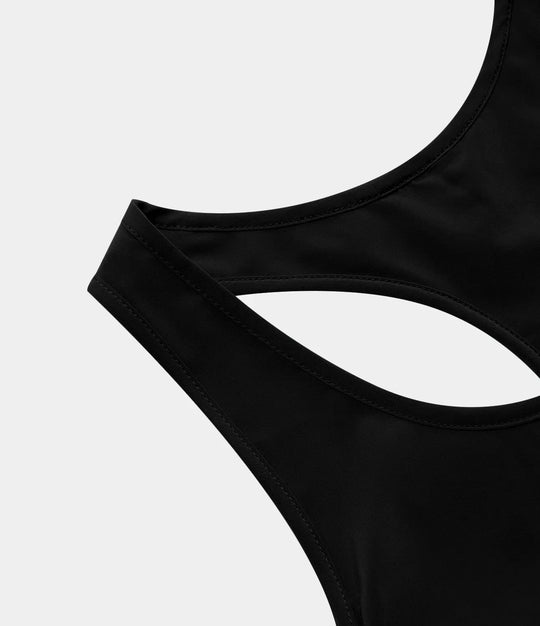 Midi Casual Dress With Backless Racerback And Side Pocket