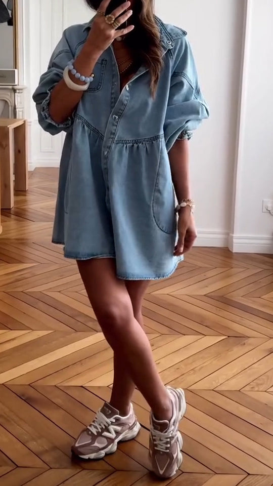 Mia™ Chic Denim Patchwork Dress