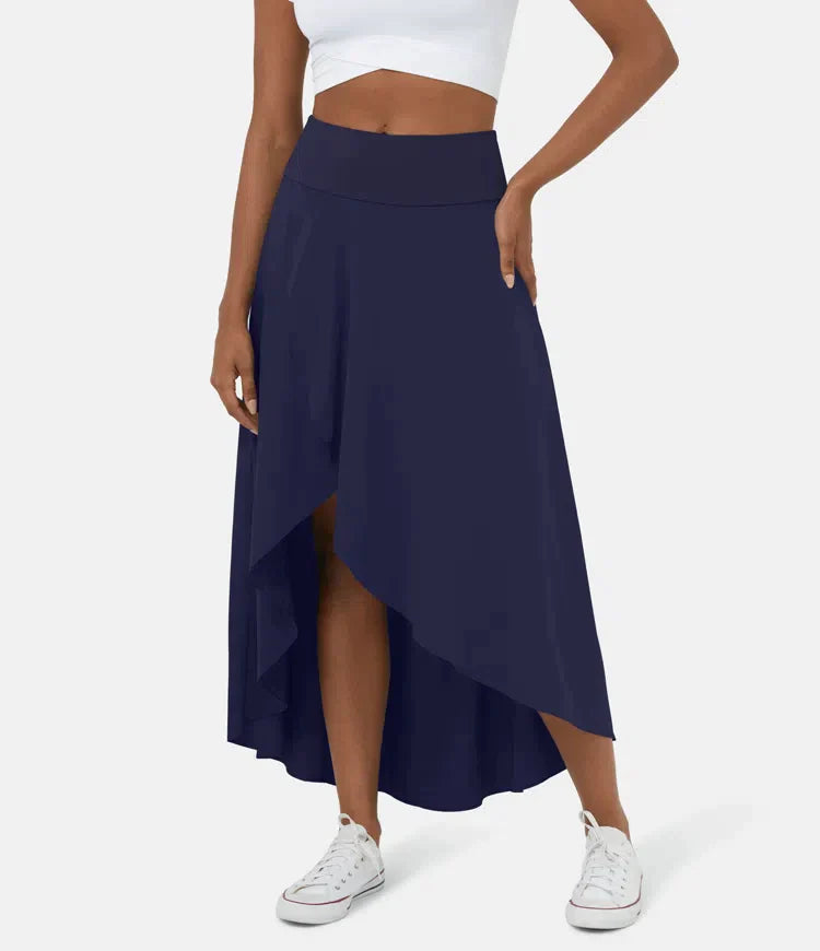 Amara™ Midi Skirt with High Waist and Low Ruffle