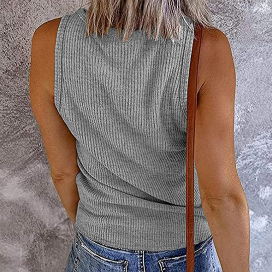 V Neck Sleeves Less Top