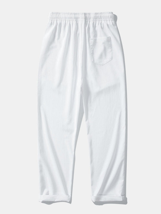 Wrinkle texture red Straight leg pants