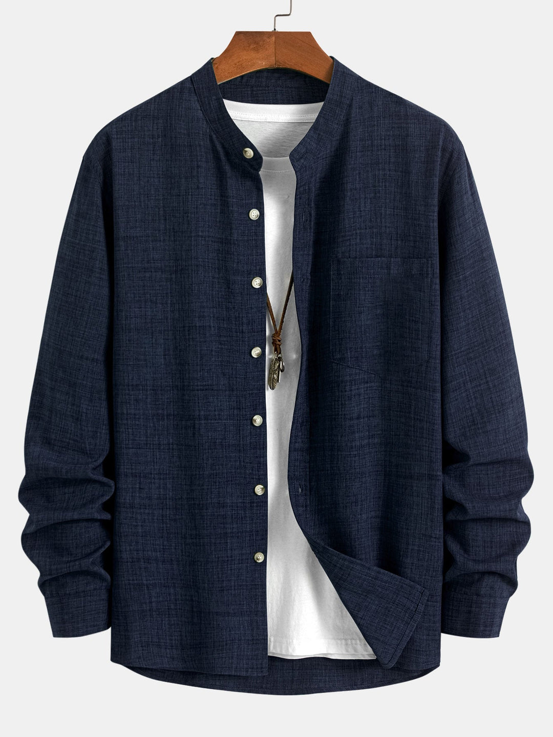 Long sleeve Slight brownd collar shirt