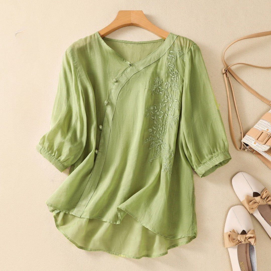 Laurienne™ | Asymmetrical Button Tunic
