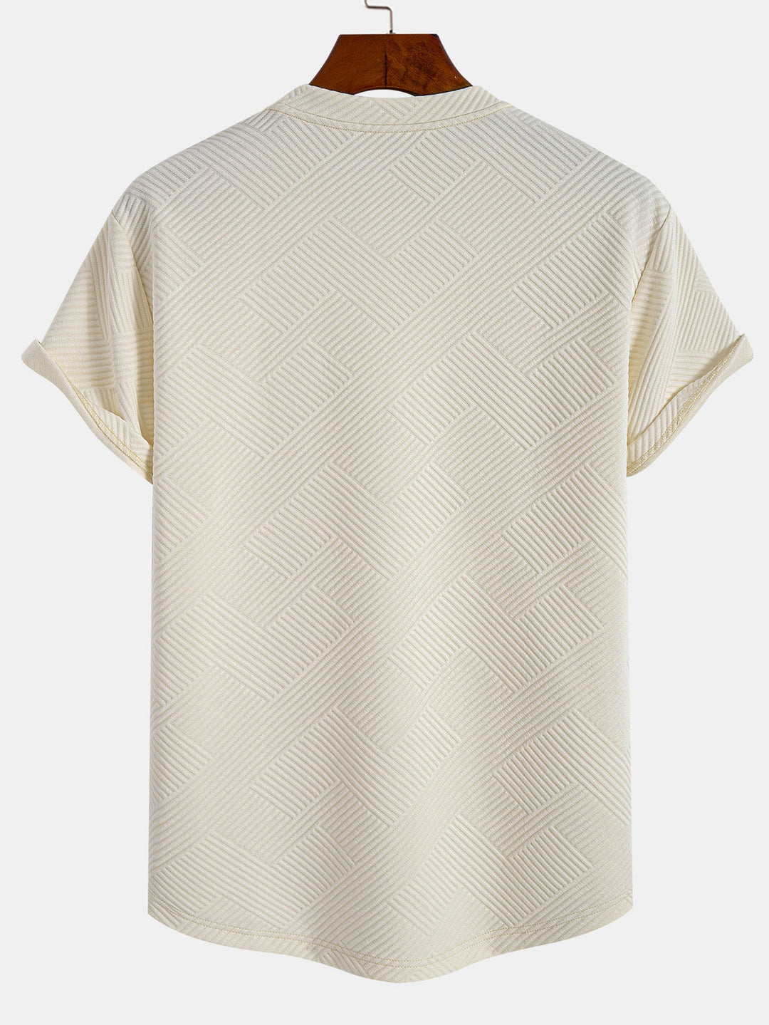 Short sleeve stripe jacquard bow hem T-Shirt