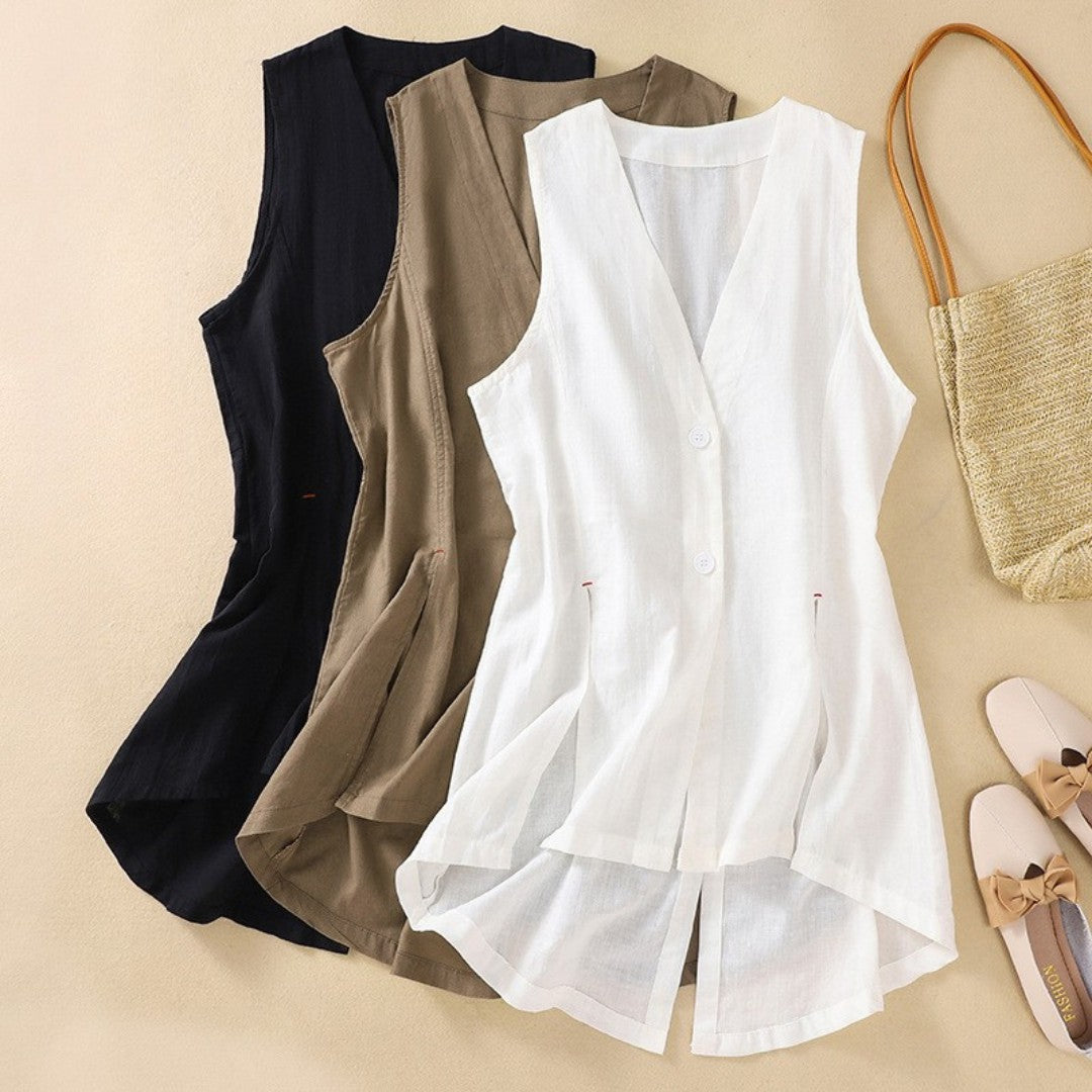 Laurienne™ | Sleeveless Buttoned Vest