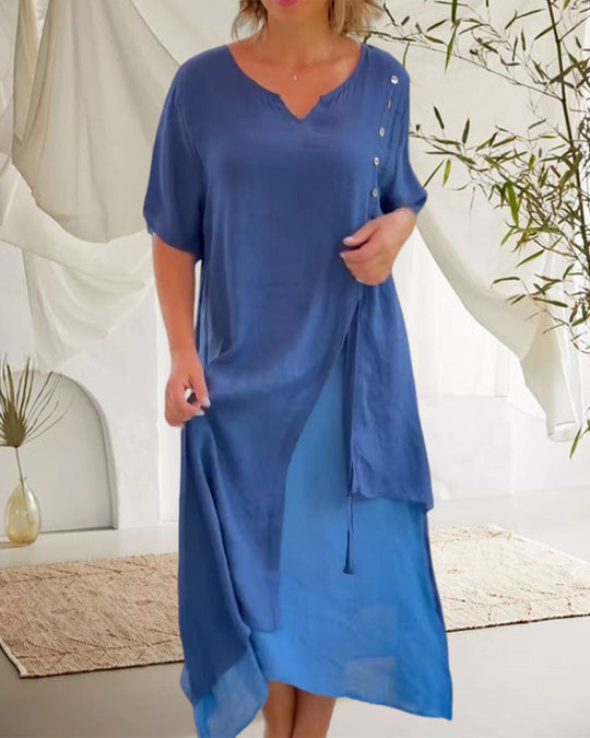 Velissa™ Asymmetrical Short-Sleeve Dress