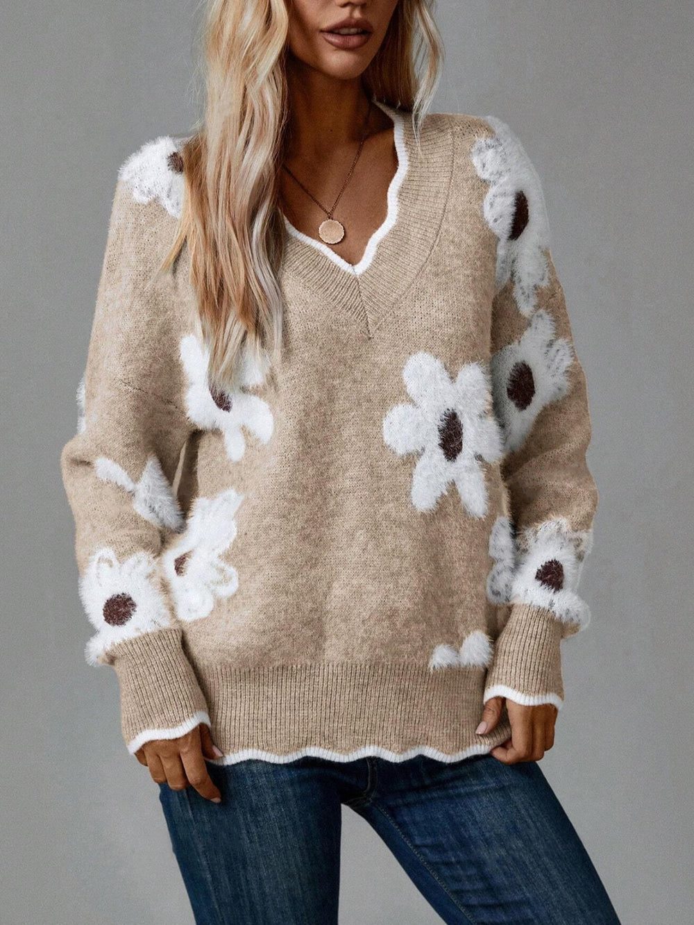 Aniela™ Cashmere Bloom Sweater