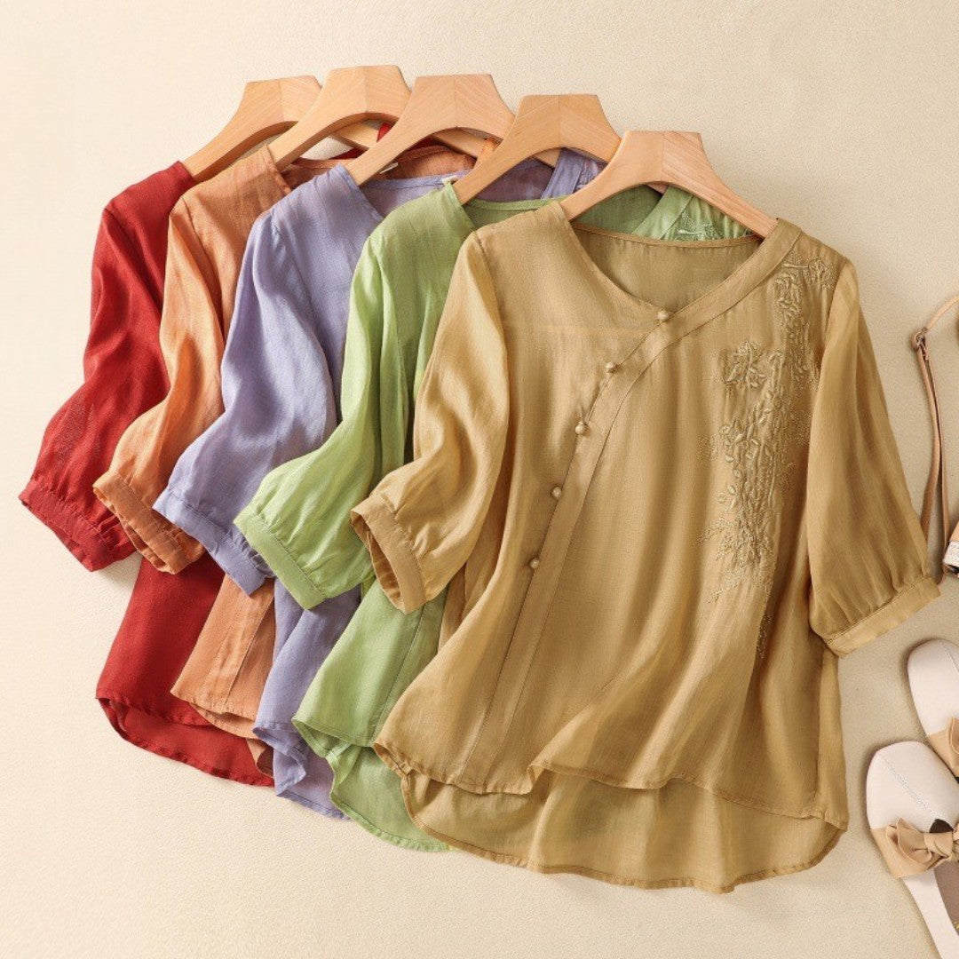 Laurienne™ | Asymmetrical Button Tunic