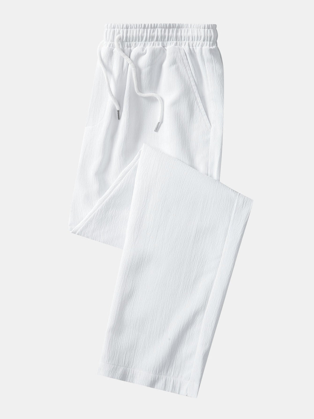 Wrinkle texture red Straight leg pants