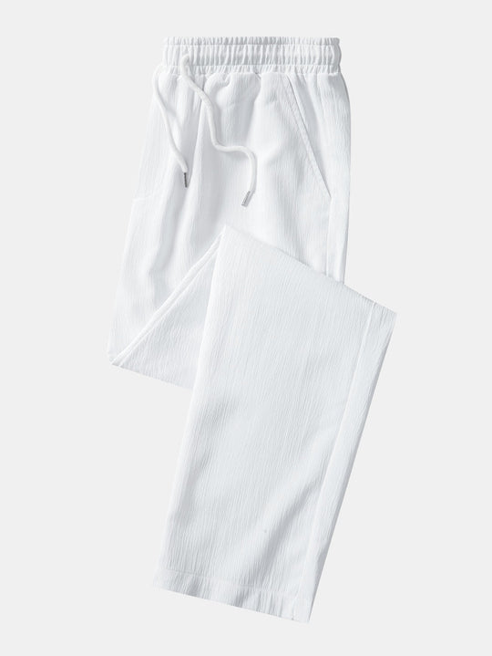 Wrinkle texture red Straight leg pants