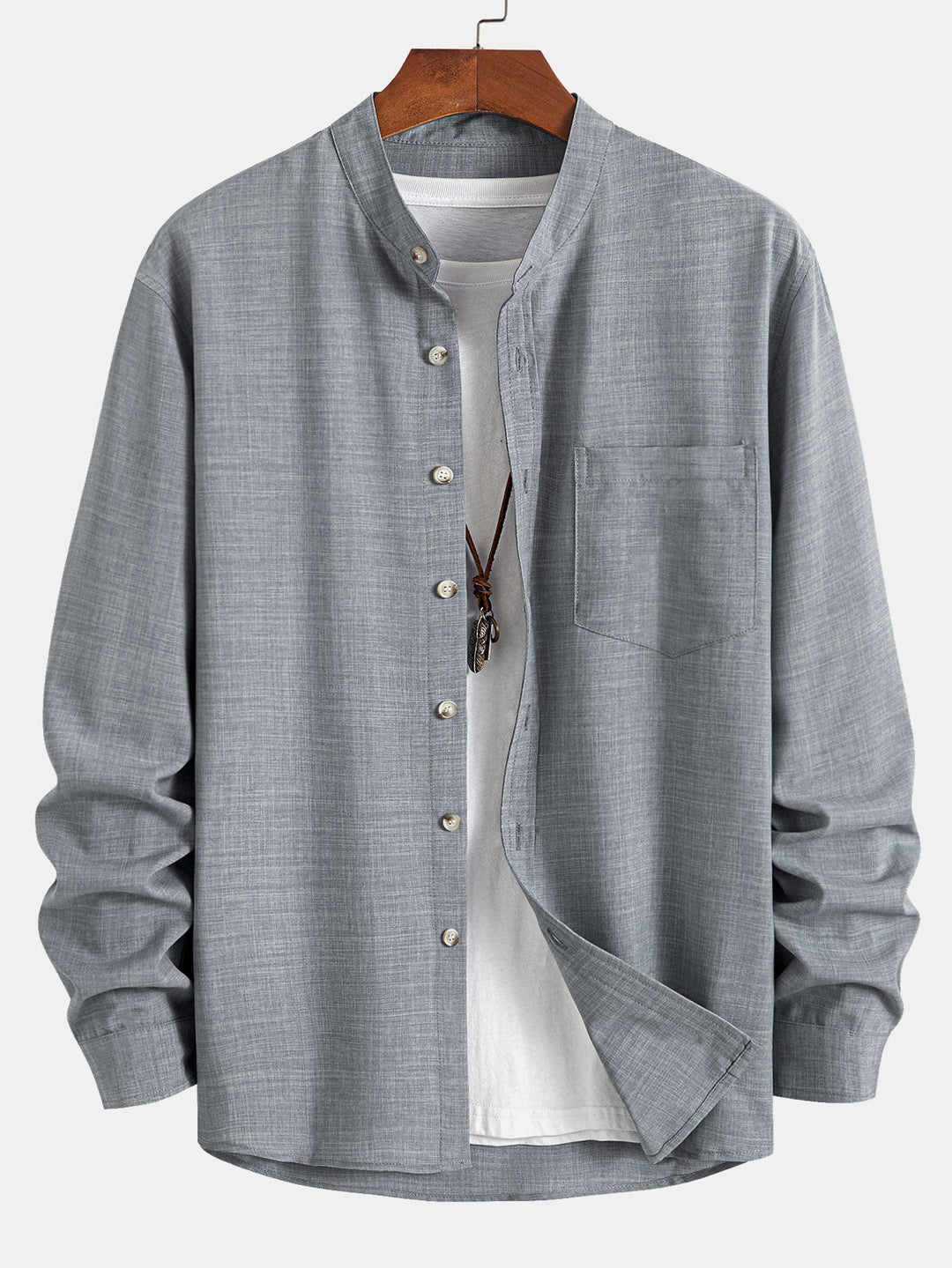 Long sleeve Slight brownd collar shirt