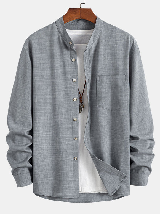 Long sleeve Slight brownd collar shirt