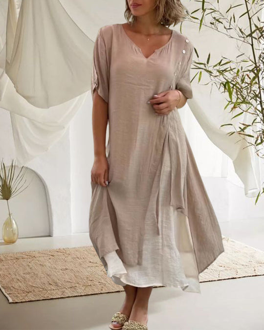 Velissa™ Asymmetrical Short-Sleeve Dress