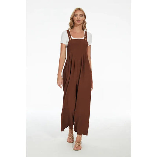 Plus Size Wide Leg Overalls Jumpsuit