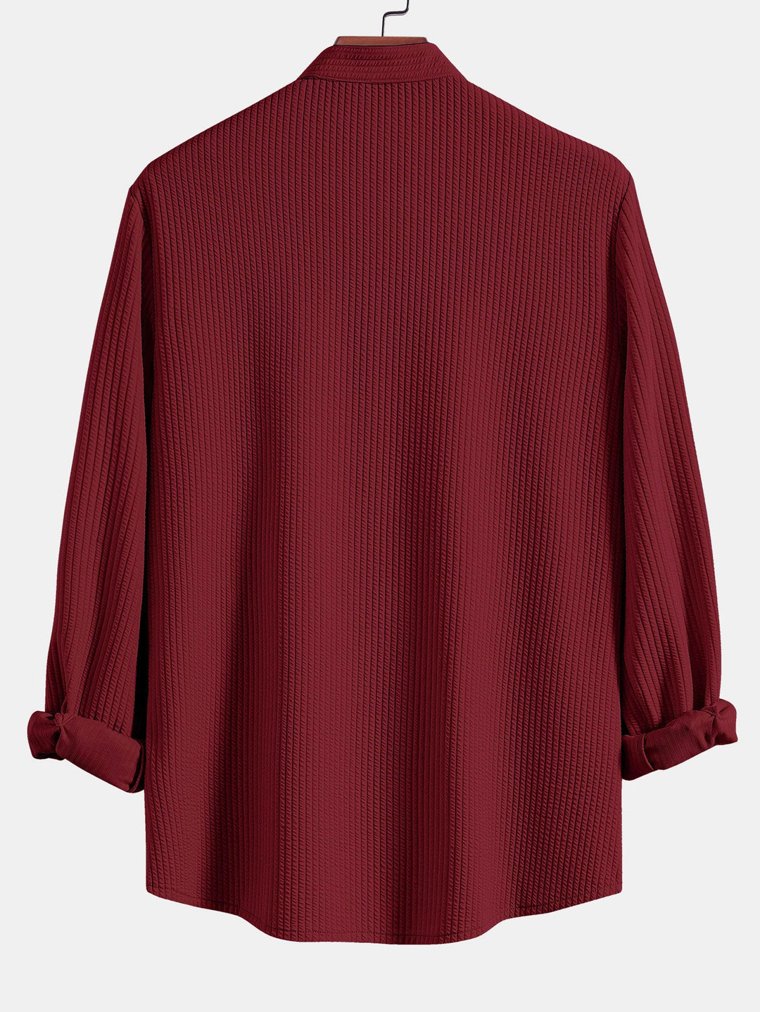 Long sleeve Muscle Fit ribbed Slight brownd collar shirt