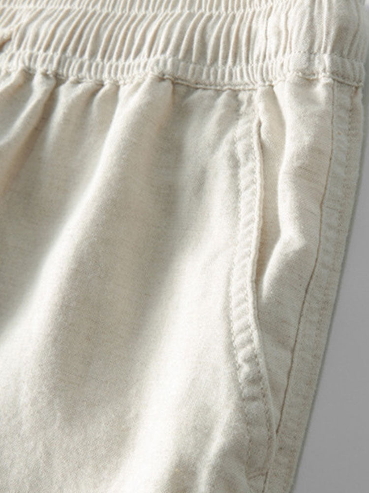 Linen rayon blend button up shirt and straight leg linen pants