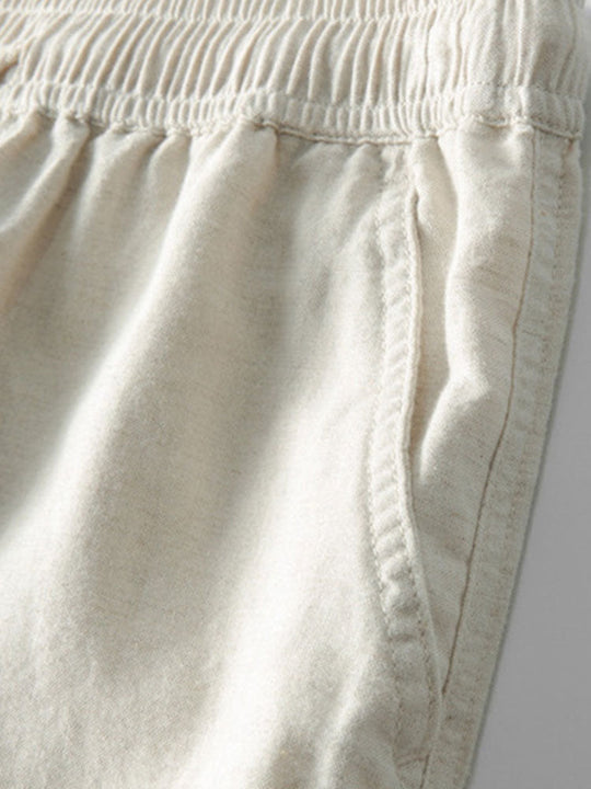 Linen rayon blend button up shirt and straight leg linen pants