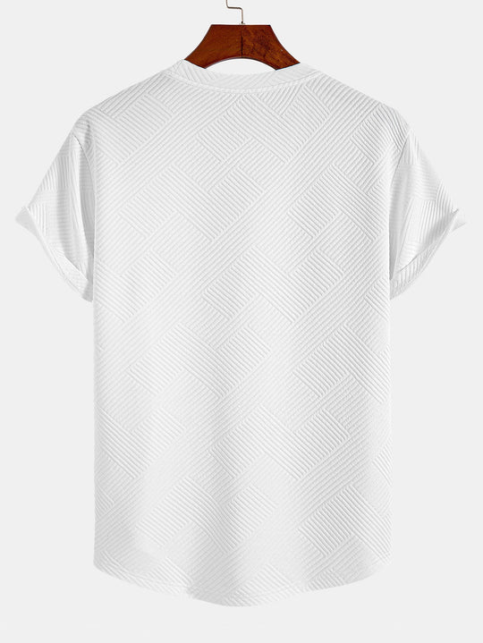 Short sleeve stripe jacquard bow hem T-Shirt