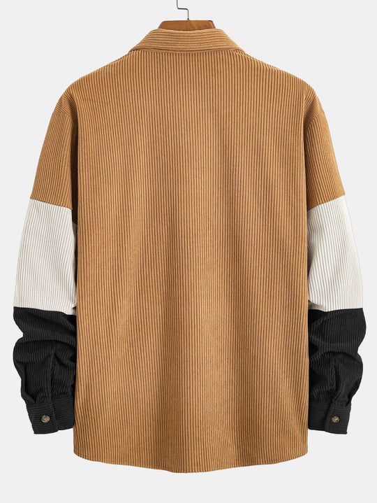 Laurent™ - Ethnic patchwork corduroy shirt