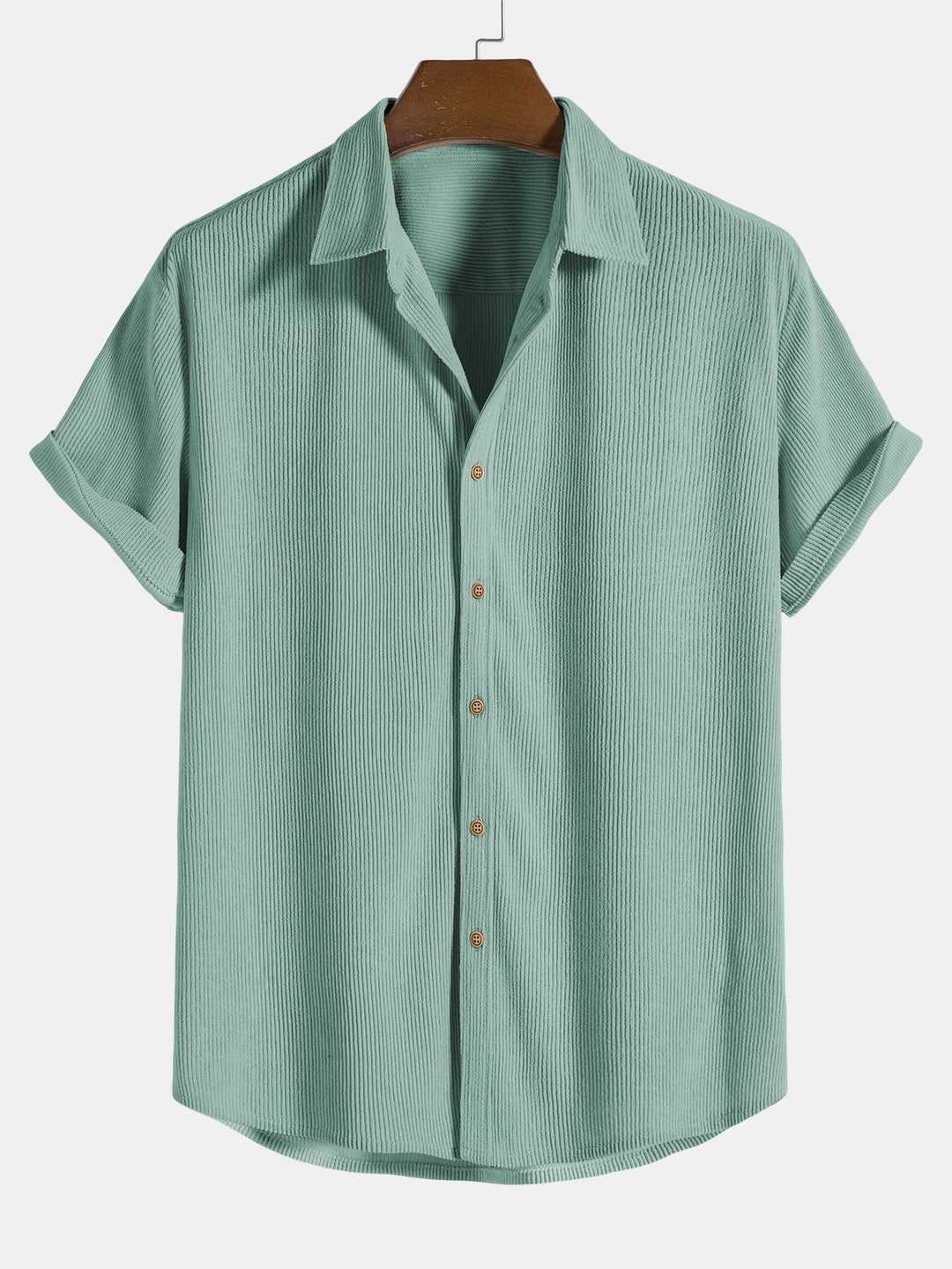 Short Sleeve Corduroy Button Up Shirt & Shorts