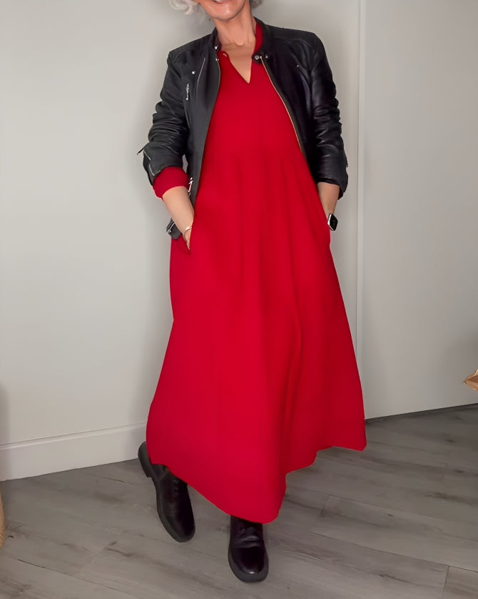 Cathlin™ V-Neck Maxi Dress