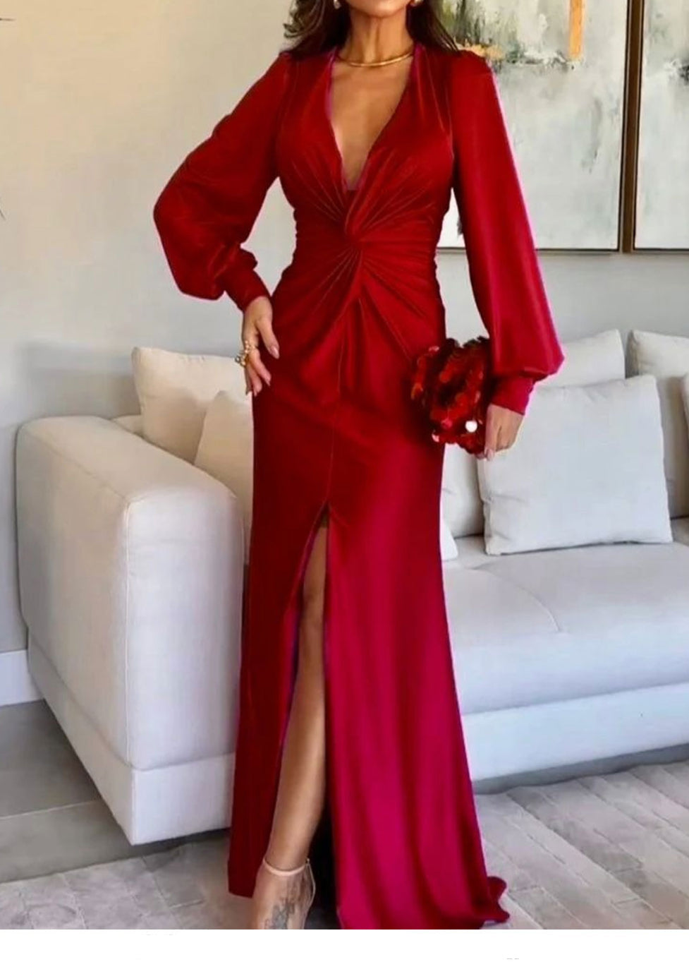 ELSA™ Long dress with a plunging slit