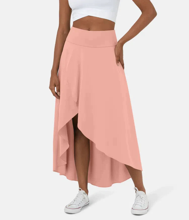 Amara™ Midi Skirt with High Waist and Low Ruffle