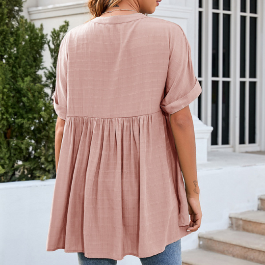 Flounce Hem Semi Formal Shirt