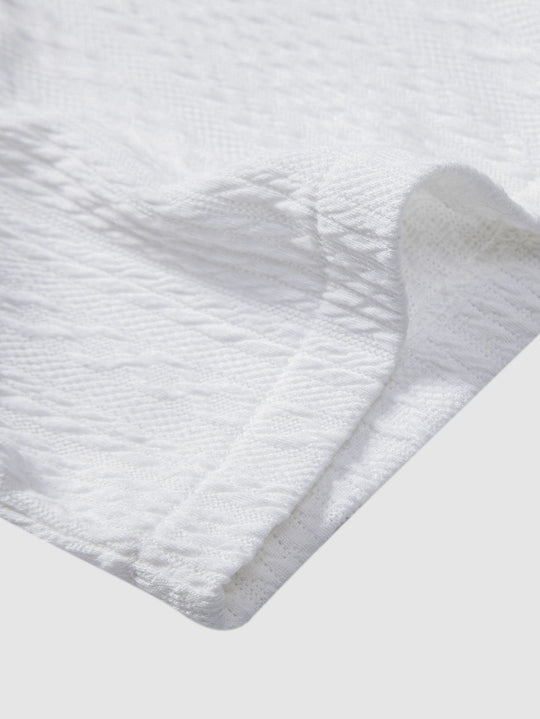 Muscle Fit Jacquard Textile Shirt