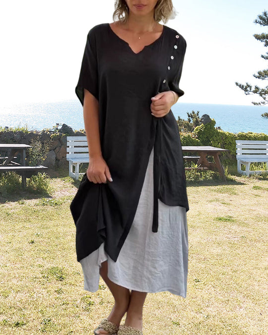 Velissa™ Asymmetrical Short-Sleeve Dress