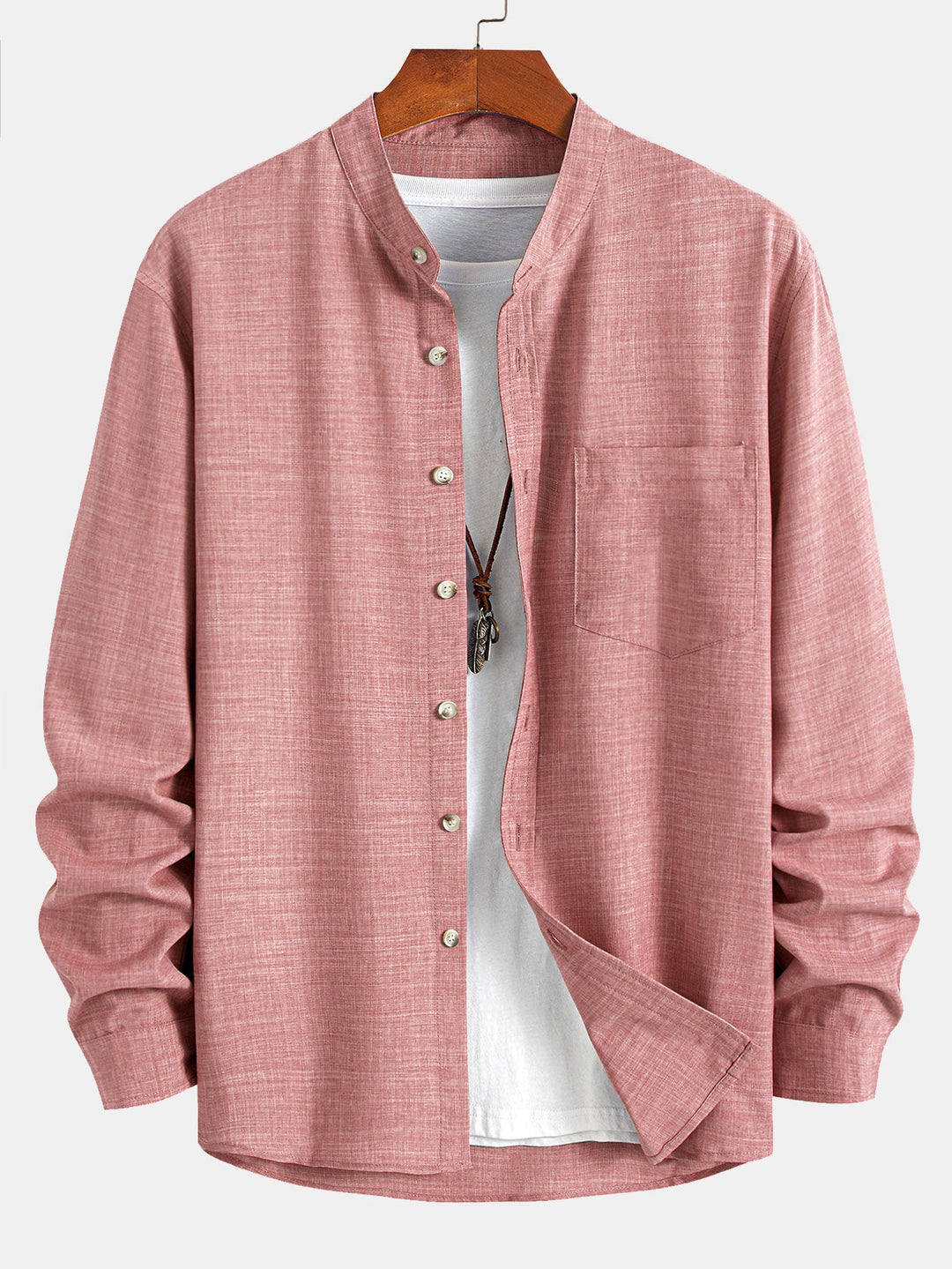Long sleeve Slight brownd collar shirt