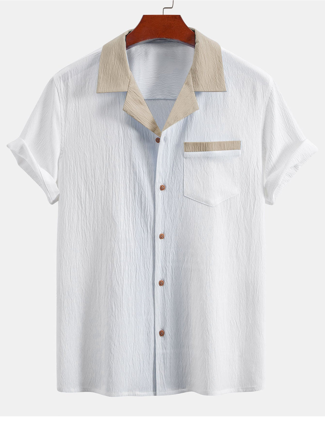 Text Red Contrasting Cuban Shirt