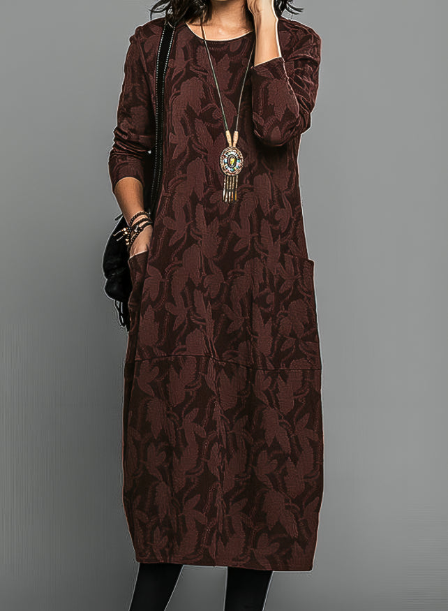 Zofia™ Comfortable winter dress with round neckline