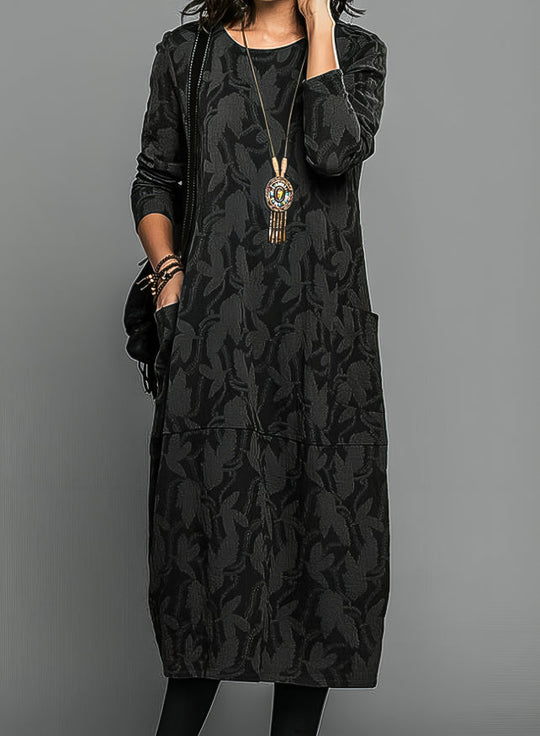 Zofia™ Comfortable winter dress with round neckline