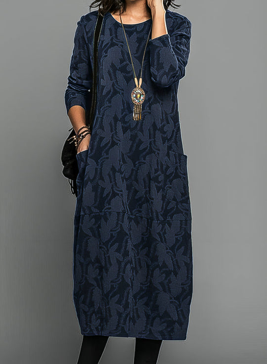 Zofia™ Comfortable winter dress with round neckline