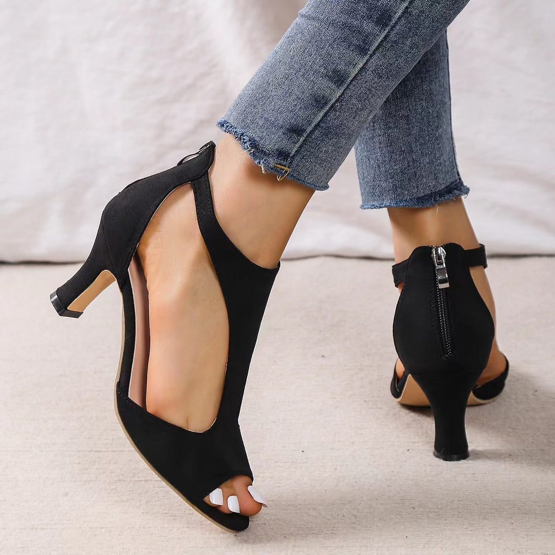 Dani™ Sleek Fishpattern High Heels with Back Zip