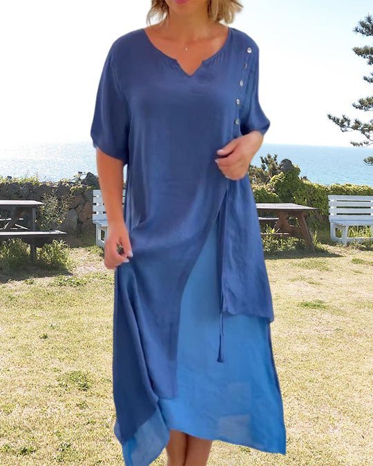 Velissa™ Asymmetrical Short-Sleeve Dress