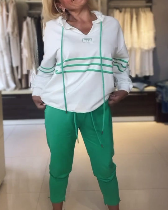 Mira™ Striped Pants and Matching Hoodie Set